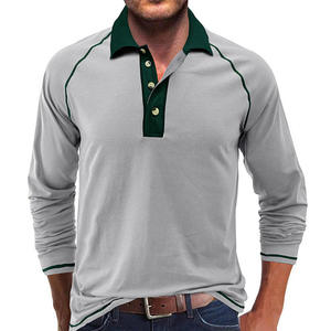 Chemise décontractée à manches longues pour homme, jersey de qualité supérieure, couleur unie, polyester/coton, séchage rapide, option de logo personnalisé, 180g - Product Image 3