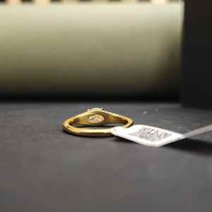 Anillo de Compromiso de Oro Sólido de 14K con Baño de Oro, Moissanita de Corte Ovalado y Engaste Pavé, Certificado IGI, de DOPE JEWELLS, Diseño Único y Moderno - Product Image 4