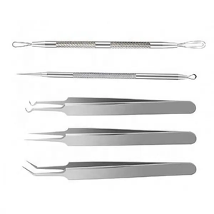 Acne Remover Kit Comedone Extractor Tool Set Blackhead Removal Tweezers Kit <strong>Treatment</strong> for Pimple, Whitehe - Product Image 5
