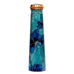 Diseño impreso 100% botella de agua de cobre puro 900ml botella de cobre de la mejor calidad para la venta de exportación de la India - Product Image 1