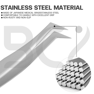 2025 Newest Product Anti Static Fine Tip Extension Tweezers Stainless Steel Straight and Curved Tip Eyelash Grafted Tweezers - Product Image 4