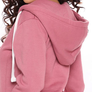 High Quality Custom Printing Autumn Fleece Loosed Style Zipper Drawstring Hooded Casual Streetwear <b>Zip</b> <b>up</b> <b>Hoodie</b> For Women 2025 - Product Image 6