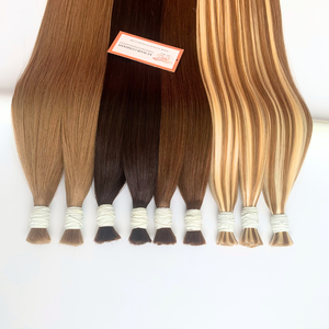 Extensiones de cabello a granel Remy ruso 8-40 ''Extensiones de cabello humano virgen de doble estiramiento Extensiones de cabello humano a granel de alta calidad - Product Image 3