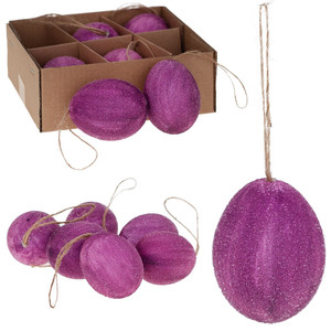 6 piezas de decoración de Pascua de plástico, huevos decorativos inflados, uso en interiores para niños - Product Image 5