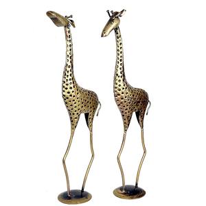 Grand or girafe Figurine décorative Animal pièce maîtresse pour la maison bureau affichage cadeau Table Accent moderne Jungle thème - Product Image 2