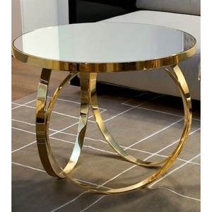 Ensemble de Table élégant en métal avec dessus en marbre pour la maison, l'hôtel, le salon, Table d'appoint de couleur dorée et noire, mobilier latéral moderne - Product Image 3