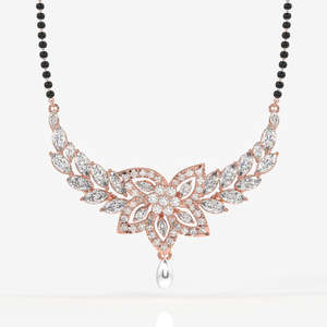 Mangalsutra de Oro de 18K para Mujer con Diamantes de Moissanita de Corte Redondo y Marquesa, Joyería Cultural Coleccionable - Product Image 5