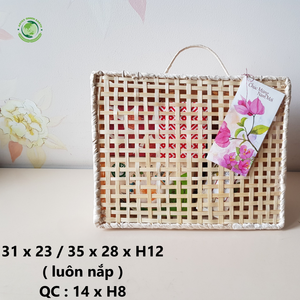 Caja de regalo con asa, caja de regalo de bambú laminado natural y embalaje de almacenamiento, caja de bambú hecha a mano, venta al por mayor. - Product Image 2