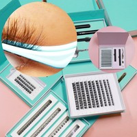 Pestañas Postizas de PBT Naturales en Racimo, Hechas a Mano, 5 Filas, Little Devil, Empaque Mixto, Logotipo Personalizado, Extensiones de Pestañas DIY