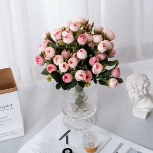 <span class=keywords><strong>Mini</strong></span>-rosiers artificiels en soie rose et <span class=keywords><strong>blanc</strong></span> pour bouquets de mariage et décorations de table de fête – Vente en gros - Product Image 4