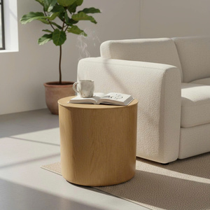 Meubles de salon durables modernes du Vietnam, table basse carrée, couleur naturelle, placage MDF, cadre en bois de frêne et en caoutchouc, garantie 1 an - Product Image 2