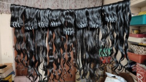 Venta al por mayor 100% mechones de pelo crudo indio virgen de alta calidad de doble trama Natural recto cutícula alineada máquina de pelo procesado - Product Image 5