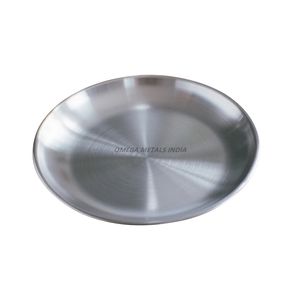 Plateau de service rond en argent écologique fait à la main finition polie et bords lisses pour un divertissement haut de gamme et une décoration intérieure - Product Image 1