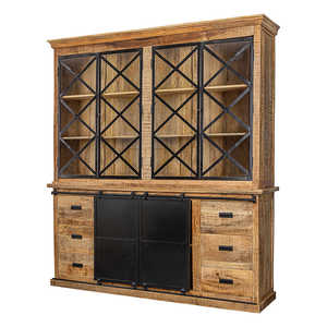 Mangohouten Milan 200 cm buffetkast Met antieke deurtjes Houten meubelstuk - Product Image 2