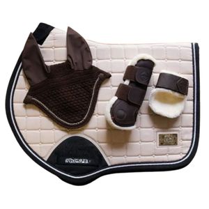 Reitsport Lammfell Schabracken/Sattelpolster Sets Fliegenhauben Gamaschen Atmungsaktive Satteldecke Springen Dressur Schaumstoff Satin - Product Image 3