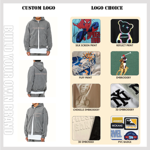 เสื้อมีฮู้ดโอเวอร์ไซส์ผ้าฝ้าย100% ของผู้ชายแบบพรีเมียมมีโลโก้ด้านหน้าที่มีสไตล์กำหนดเองได้ - Product Image 2