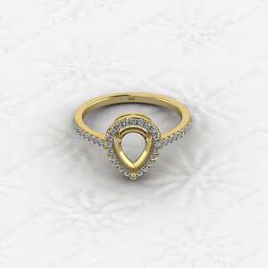 Genuine 925 Silver Semi Mount Prong <b>Blank</b> Setting <b>Ring</b> 6x8mm Pear Gemstone Ashes Resin Jewelry Findings Jewelry Export - Product Image 2