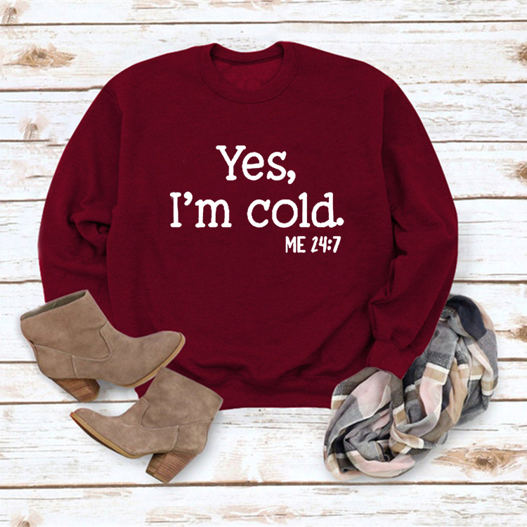Burgundy sweatshirt (white font)