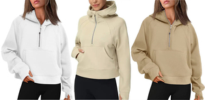 2024 gros sweats à capuche personnalisés pour femmes fermeture éclair/pull-over vêtements de rue/sweats à capuche formels à séchage rapide - Product Image 2