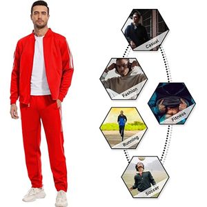 Ropa deportiva informal de algodón para hombre, conjunto de prendas de vestir exteriores, chándal tejido transpirable, chándales deportivos de invierno para correr - Product Image 3