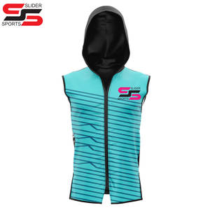 Sublimation de pull personnalisé sans manches chemise à capuche pour hommes - Product Image 5