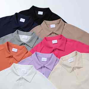 เสื้อโปโลลำลองทรงหลวมใส่ได้ทั้งชายและหญิง, เสื้อยืดแขนสั้น240กรัมออกแบบได้ตามต้องการฤดูร้อน - Product Image 2