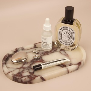 Bandeja de servicio de resina de color marrón y crema Bandeja hecha a mano con estilo para decoración del hogar Mesa de Centro y uso diario - Product Image 6