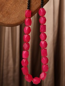 Collier pendentif en résine rose audacieux, perles artisanales, géométrique, modèle ange, léger, bijoux tendance pour femmes - Product Image 5