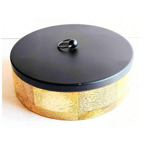 กล่องชาปาตีไม้ กล่องเก็บอาหารสแตนเลสสลักลาย กล่องเก็บตอร์ติญ่าแบบคลาสสิกสำหรับเก็บชาปาตีให้ร้อน - Product Image 4