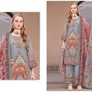 Cotton Digital Print Handwork Aariwork Jarpan Women's Saree <b>Dress</b> Material-Modern <b>Reversible</b> Quick Dry Wrinkle Free Party - Product Image 4