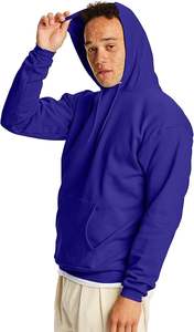 Prix de gros Tissu jersey 100% polyester à manches longues à capuche uni à séchage rapide doublé Sweat à capuche d'hiver pour homme Logo personnalisé GE-101 - Product Image 6