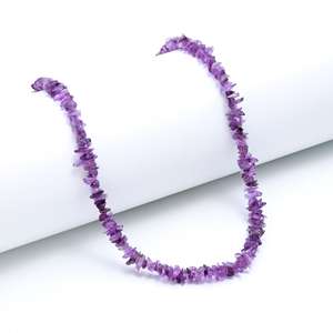 New Trending African Amethyst Rough Uncut Chips 4-6mm <b>Beads</b> Necklace Gemstone African Amethyst Beaded Sterling <b>Silver</b> Necklace - Product Image 1