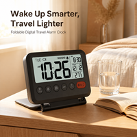 Reloj Despertador Digital de Viaje OEM, Relojes de Escritorio LCD Portátiles con Retroiluminación, Función de Repetición, Calendario, Temperatura, Modo Fin de Semana