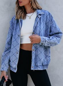 Chaqueta vaquera de manga larga de gran tamaño para mujer para primavera y otoño invierno 2025 prendas de vestir exteriores elegantes - Product Image 5