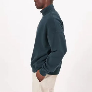 <b>Mens</b> Long Sleeve Hooded <b>Sweatshirt</b> Casual Loose Fleece Warm Street Wear Fall & Winter Sports Quarter <b>Half</b> <b>Zip</b> <b>Sweatshirts</b> - Product Image 2