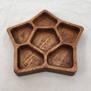 Bandeja de inmersión y astillas de madera en forma de corazón con cuenco de cerámica Bandeja de servicio elegante para aperitivos y salsas - Product Image 5