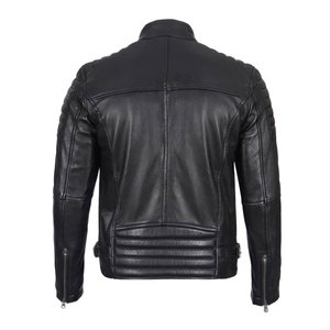 New Style Genuine Leather Men's Winter Vintage Style Windproof Leather <b>Jackets</b> with Front Logo-Low Price - Product Image 2