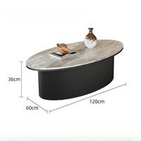 Meubles de salon design à la mode pour la maison Table basse ovale avec dessus en marbre et cadre en métal Table à thé pour la réception