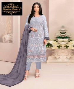 Robe de soirée modeste Abaya de luxe de Dubaï pour les femmes dans le style de broderie ouverte avec un beau tissu de satin et élégant Hijab Dupatta - Product Image 4