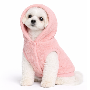 Plush <b>Teddy</b> Sherpa Dog Jacket Cozy Winter Pet Hoodie Soft Fleece Vest For Small Medium Large Dogs - Product Image 1