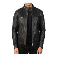 Blouson en cuir pour homme, toile respirante, haute qualité, style urbain hivernal, personnalisable, faible MOQ, prix raisonnable, en promotion