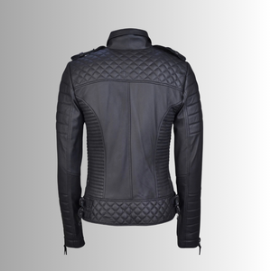 Veste d'hiver élégante pour femme en cuir de vachette, col en V, qualité supérieure, durable, respirante, personnalisable, décontractée, pour soirée, motif géométrique - Product Image 5
