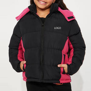 Blouson d'aviateur matelassé pour filles Tissu polyester Rembourrage doux Fermeture à glissière sur le devant Poches latérales Respirant Soft Feel Casual Wear Solid Color - Product Image 1