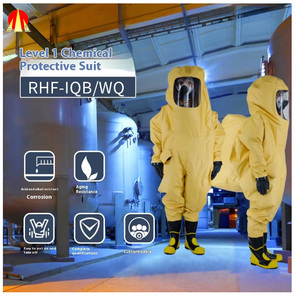 Combinaison chimique étanche au gaz Visière anti-buée ignifuge Certifiée <span class=keywords><strong>ATEX</strong></span> Durée de vie de 10 ans - Product Image 3