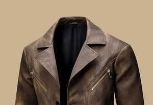 Blouson en cuir de moto de style vintage de haute qualité avec doublure en fausse fourrure, boutons et fermeture éclair Luxel, approvisionnement ODM - Product Image 3