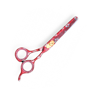 Ciseaux amincissants de coiffeur de haute qualité ciseaux amincissants de cheveux en acier inoxydable de couleur rouge - Product Image 3