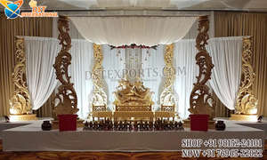 Mandap DE BODA ceremonial indio Australia matrimonio hindú diseño cuadrado Mandap interior bajo costo decoración de la boda fibra tallada Mandap - Product Image 3