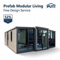 Villa modulaire préfabriquée de luxe en conteneur extensible de 20 pieds, 37 m² avec salle de bain, à vendre pour hôtel