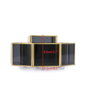 ที่ใส่อุปกรณ์แต่งหน้าและเครื่องสำอางของตกแต่งบ้านที่ใส่ทองเหลืองและแก้วสำหรับจัดเก็บและจัดแสดง - Product Image 4