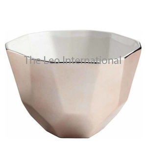 Matériau en bois forme ronde bol en émail blanc Style fantaisie aspect moderne servant des collations aux fruits bol décoratif pour la maison - Product Image 3